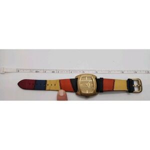 Lucky Brand Watch Patchwork Leather Band 16/1006 Y121E Peace And Love- Y2K Boho